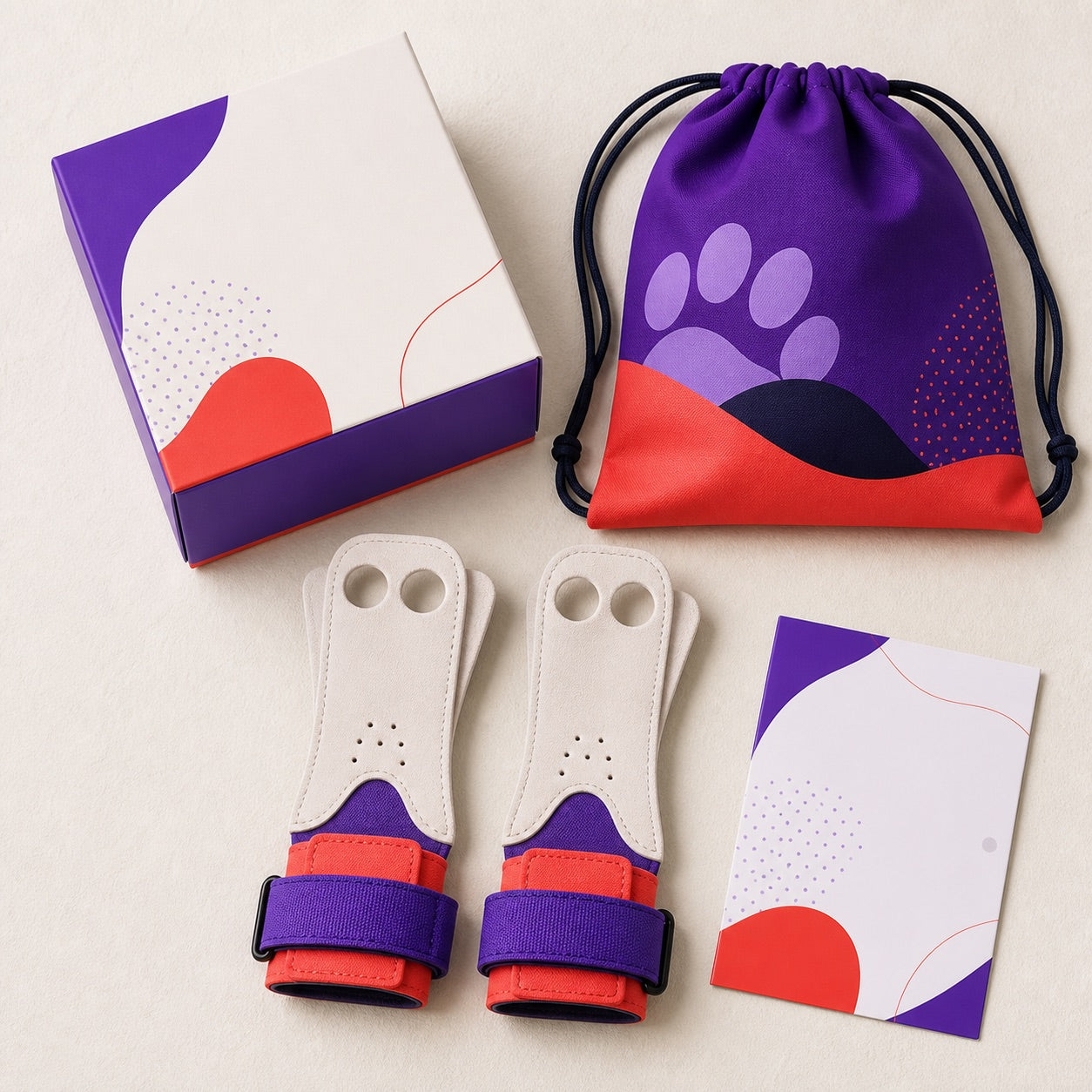 Kit Guerrera PAWSGRIP con calleras, bolsa y guía vistas desde arriba